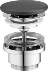 Washbasin plug fixed Flat ceramic black