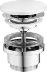 Washbasin plug fixed Flat ceramic white