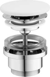 Washbasin plug fixed Flat ceramic white