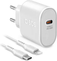 SBS, USB-C, Lightning, 20 W, balta