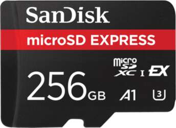SanDisk microSD Express, 256 GB, melna
