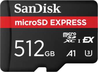 SanDisk microSD Express, 512 GB, melna