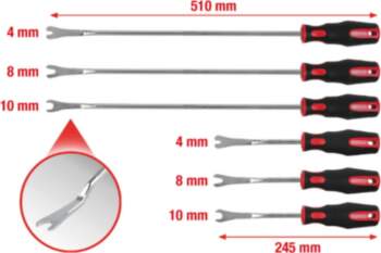 Clip removal set, 6 pcs, KS