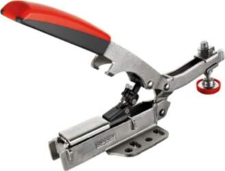 Horizontal toggle clamp with open arm
