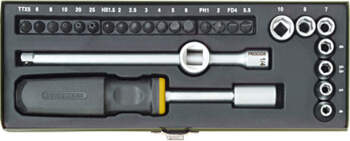 Proxxon Compact socket set 1/4", 28