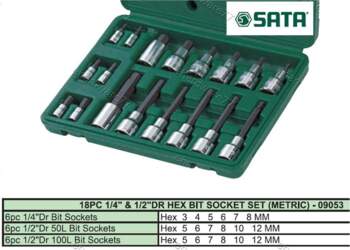 Sata 1/4" + 1/2" Dr. HEX