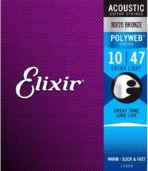 Elixir Polyweb Acoustic Guitar Strings 11000