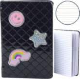 LEAN Lined Notebook Glitter Patches Black