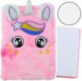 LEAN Plush Notebook Lined Unicorn Pink