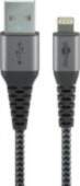 Goobay Goobay cable Lightning textile grey