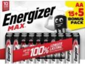 Energizer Max AA 20pcs Baterijas