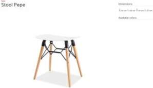 TABORET PEPPE BUK/WHITE