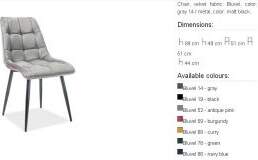 Chic auduma krēsls grey