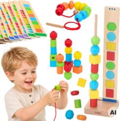 Viga Wooden Beads for Stringing Sequencing