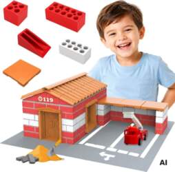 Woopie Fire Station Building Brick Construction