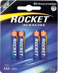Baterijas Rocket Alkaline AAA, 4 gab