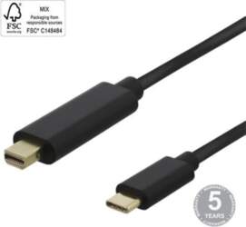Deltaco 00140017,Mini DP/USB-C, 2 m