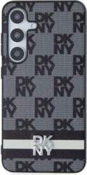 DKNY Checkered Stripe Leather