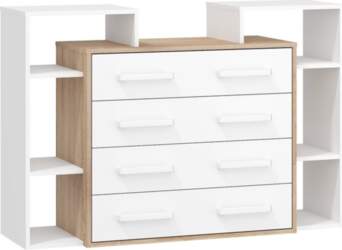 Kumode Rio 4S, balta/ozols