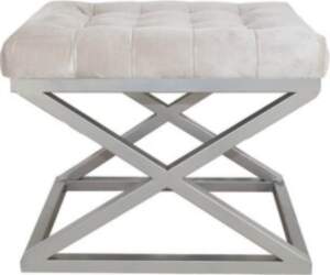 Pouffe Capraz - Silver, Dark White