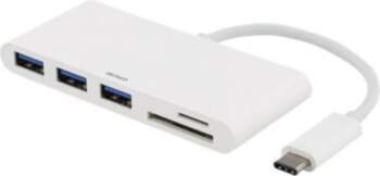 Centrmezgls DELTACO USBC-HUB, USB 3.1