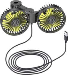 Divgalvu automašīnas ventilators, melns, 5 V