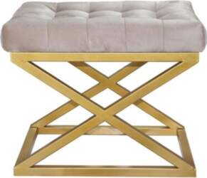 Pouffe Capraz - Gold, Cream