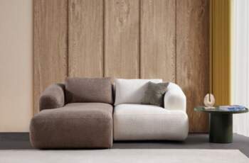 Stūra dīvāns Sofia, brūns/balts