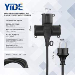 Yide Āra pagarinātājs 3 m ar