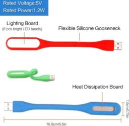 5 gab. USB LED lampas, mini