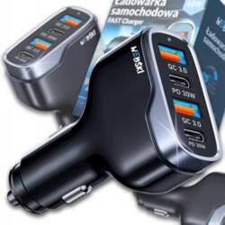 Automašīnas lādētājs 30W 2xUSB 2xUSB-C PD