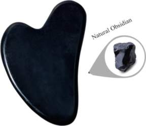 Gua sha jade roller melna obsidiāna