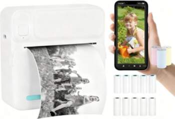 Mini termoprinteris, Bluetooth, pārnēsājams fotoprinteris