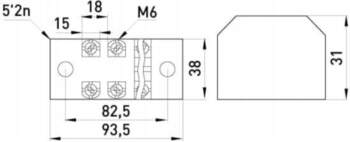 Termināla bloks 60a, 4 stabi