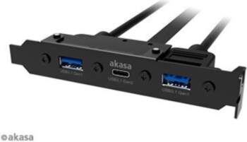 Aizmugurējais panelis Akasa 2xUSB3/1xUSB-C