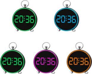Apaļš mini LED pulkstenis ar modinātāju