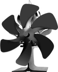 Kamīna ventilators, melns