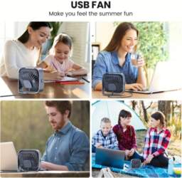 Mini USB galda ventilators, rozā, 12