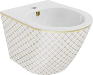 Piekaramais bidē Mexen Lena, White/Gold pattern