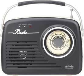 Retro daudzfunkcionāls Bluetooth radio, USB/DC, melns