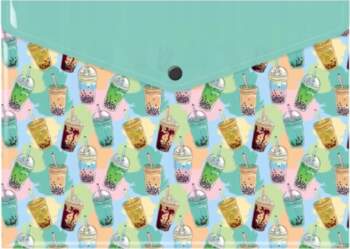 Aploksne A4 ar Bubble Tea dizainu