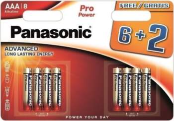 Panasonic elementi LR03PPG/8B (6+2)
