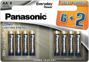 Panasonic elementi LR6EPS/8B (6+2)