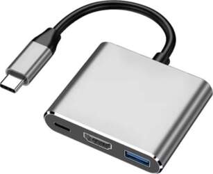 USB-C adapteris 3in1, HDMI, USB-A, USB-C