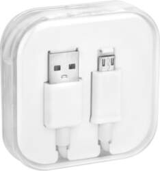 USB kabelis uz Micro USB (balts)