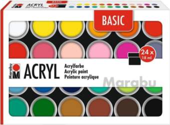 Akrila krāsas Basic 18ml 24 krāsas