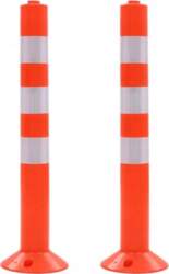 Ceļu stabiņi 75cm sarkani/sudraba