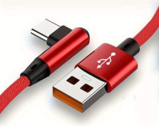 90 Grādu USB C Tipa Kabelis