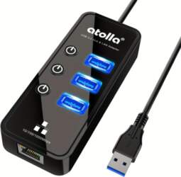 Atolla USB sadalītājs ar Ethernet adapteri