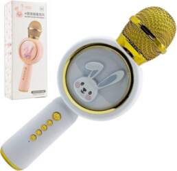 Karaoke mikrofons Bluetooth TWS, balts